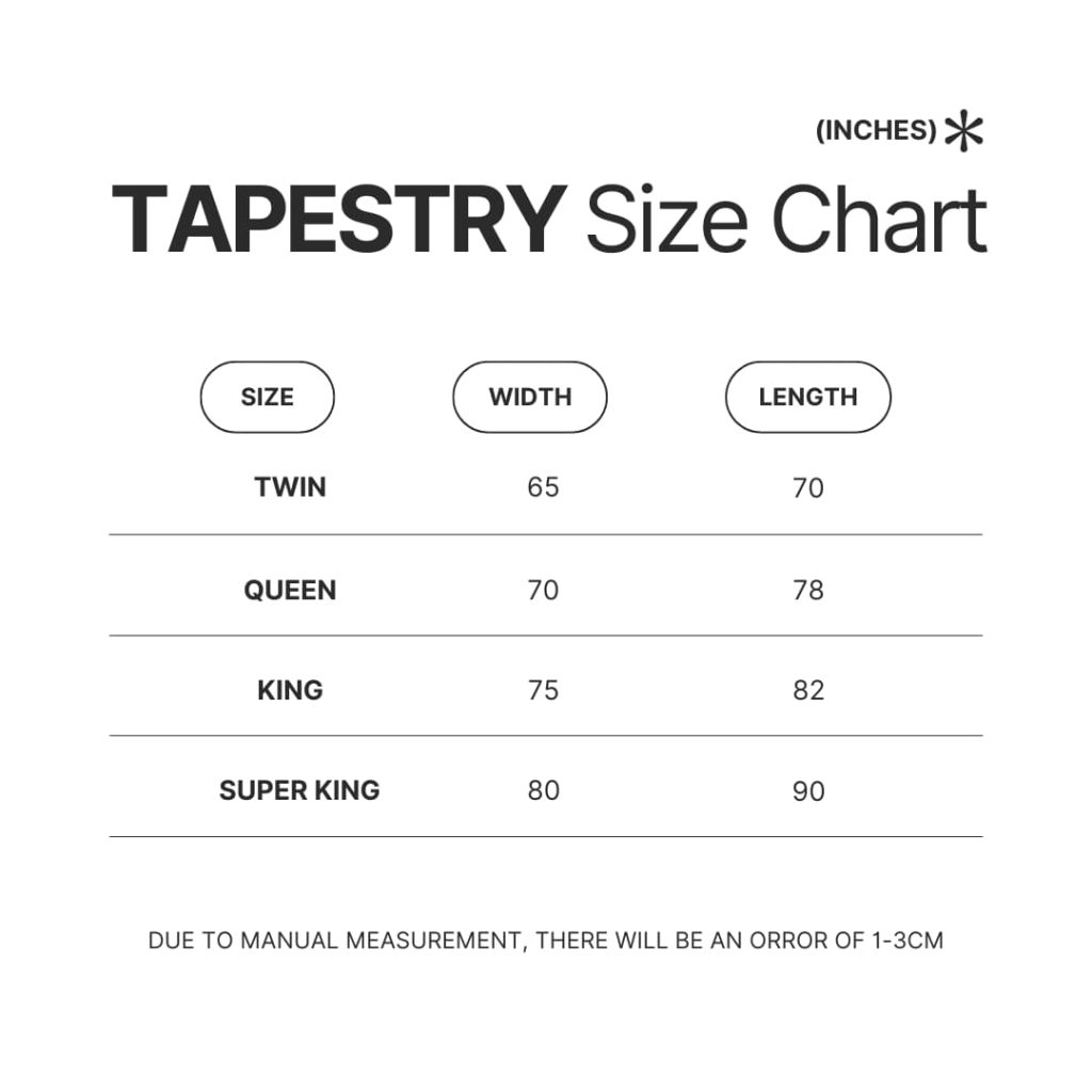 Tapestry Size Chart - Hunter X Hunter Gifts